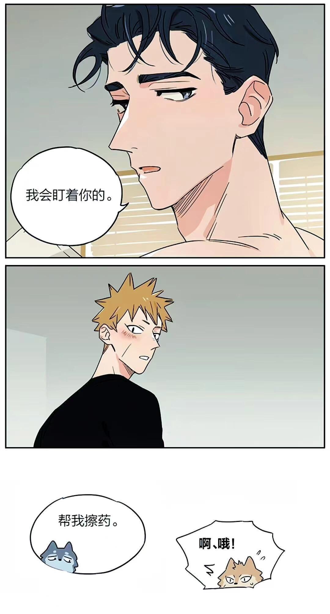 捡了东西的狼“我会盯着你的”小蓝的眼里却满是小黄漫画作者：麻尾  