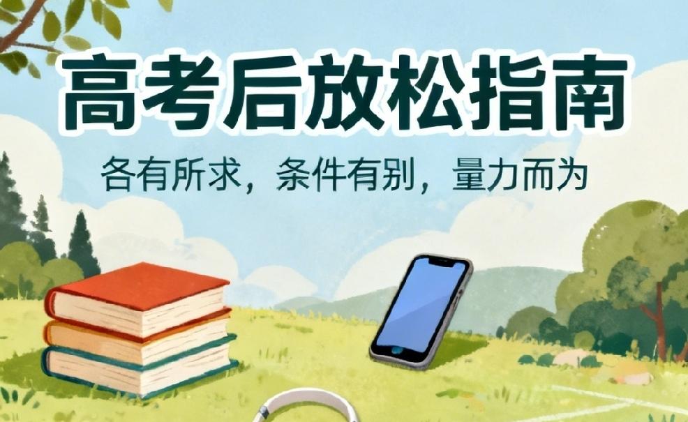 高考结束，孩子紧绷的神经终于可以放松了。你想用“各有所求，条件有别，量力而为”来
