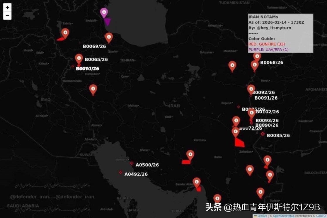 伊朗就重启导弹试验发布航行通告
与伊朗接壤的东部边界沿线部分地区已发布航行通告（