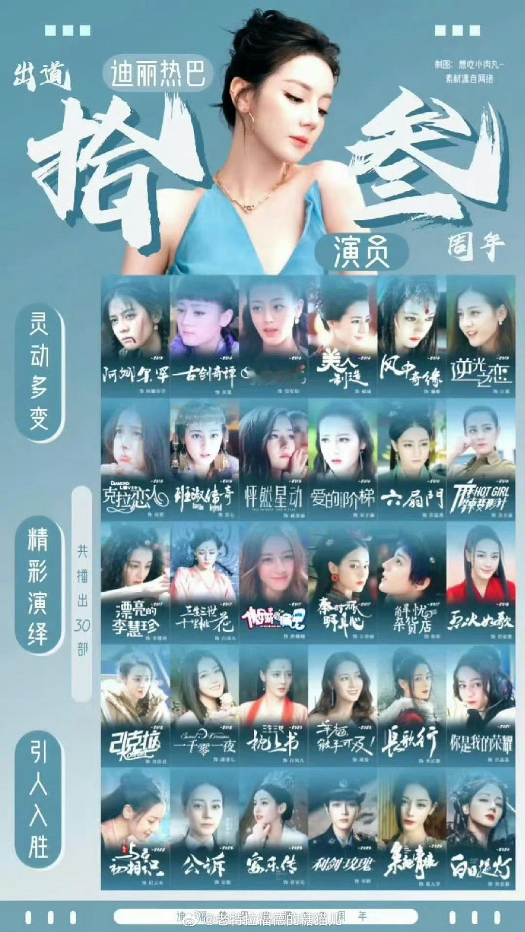 迪丽热巴的13年不知不觉迪丽热巴已经走过十三年演艺路啦✨一直带着初心默默坚守热爱
