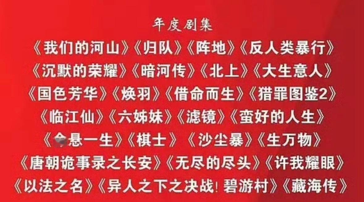 gd发的2025年度剧集名单 