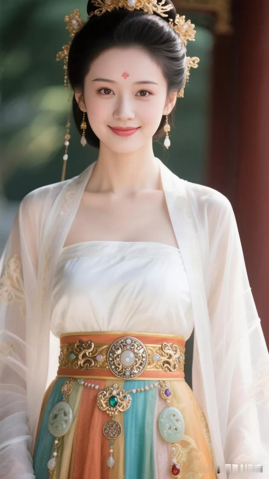 古风美人，典雅华贵，一颦一笑尽显古典韵味。张立启原创书画AI作品古仕女发髻服饰集