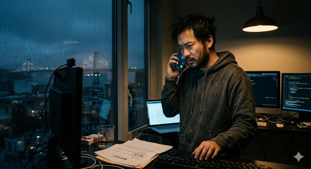 【老板的尽头是程序员的起头】
凌晨三点，某一线城市的月亮还没落下，手机屏幕在漆黑