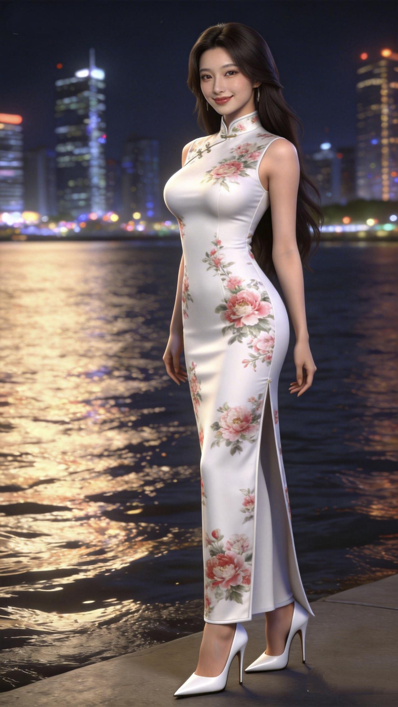 《穿旗袍的女子，自带故事》
 
不必开口，风已读懂你的心事
盘扣锁住流年
斜襟裹