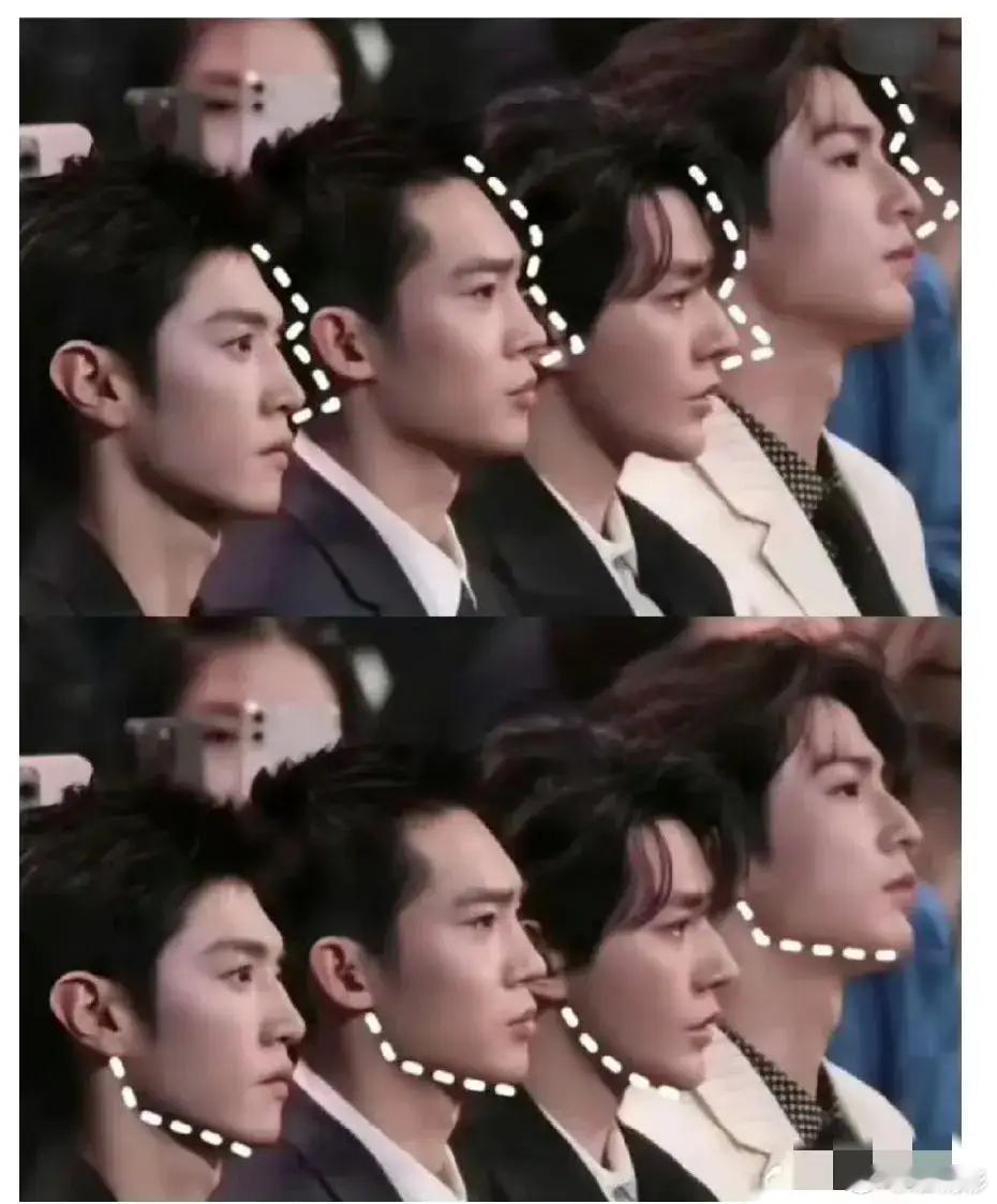 曝张凌赫陈哲远丁禹兮邓为业内同咖有点残忍的对比，看陈哲远，于适，邓为，张凌赫侧脸