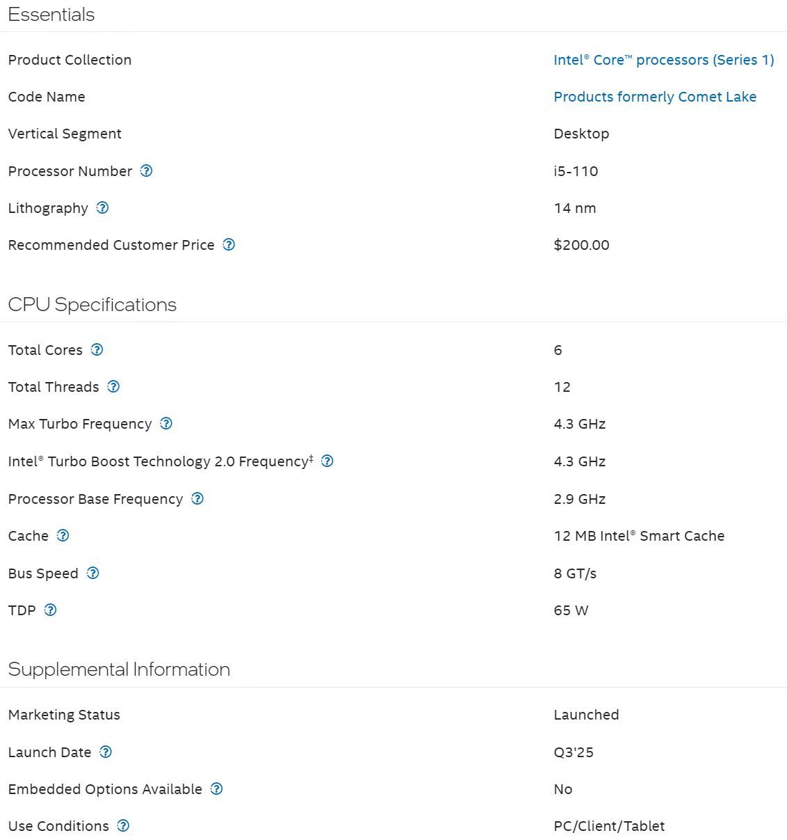 关键词intel 新cpui5，没有小核桌面级。。。。14nm ​​​