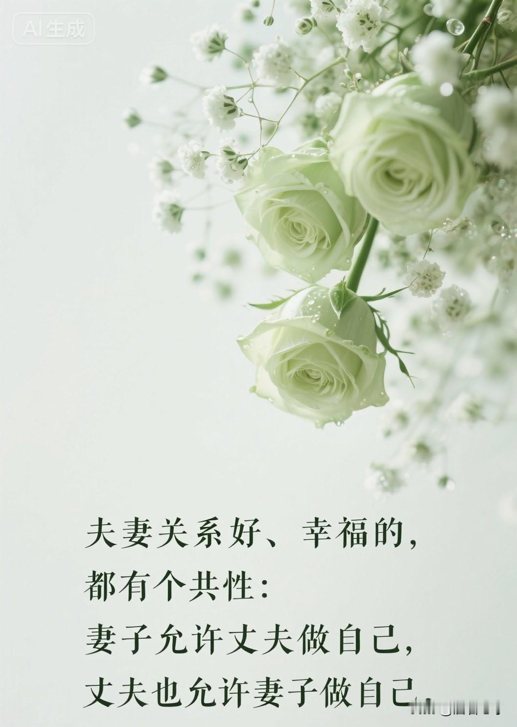 夫妻关系好、幸福的，都有个共性：妻子允许丈夫做自己，丈夫也允许妻子做自己。

观