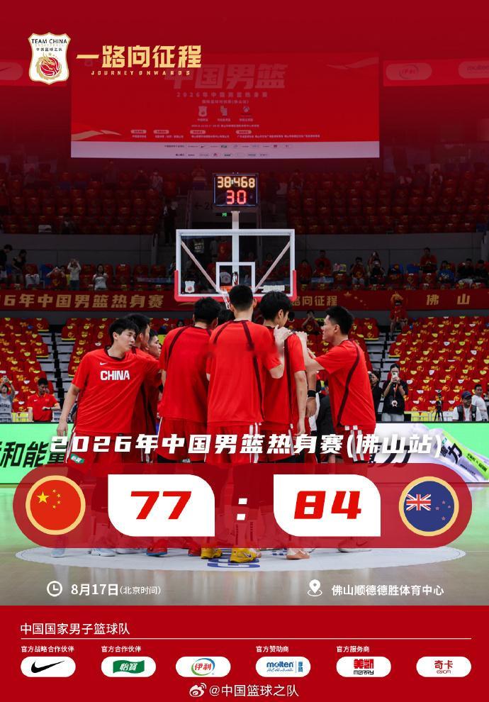 中国男篮不敌新西兰男篮中国篮球 还得努力啊~ 