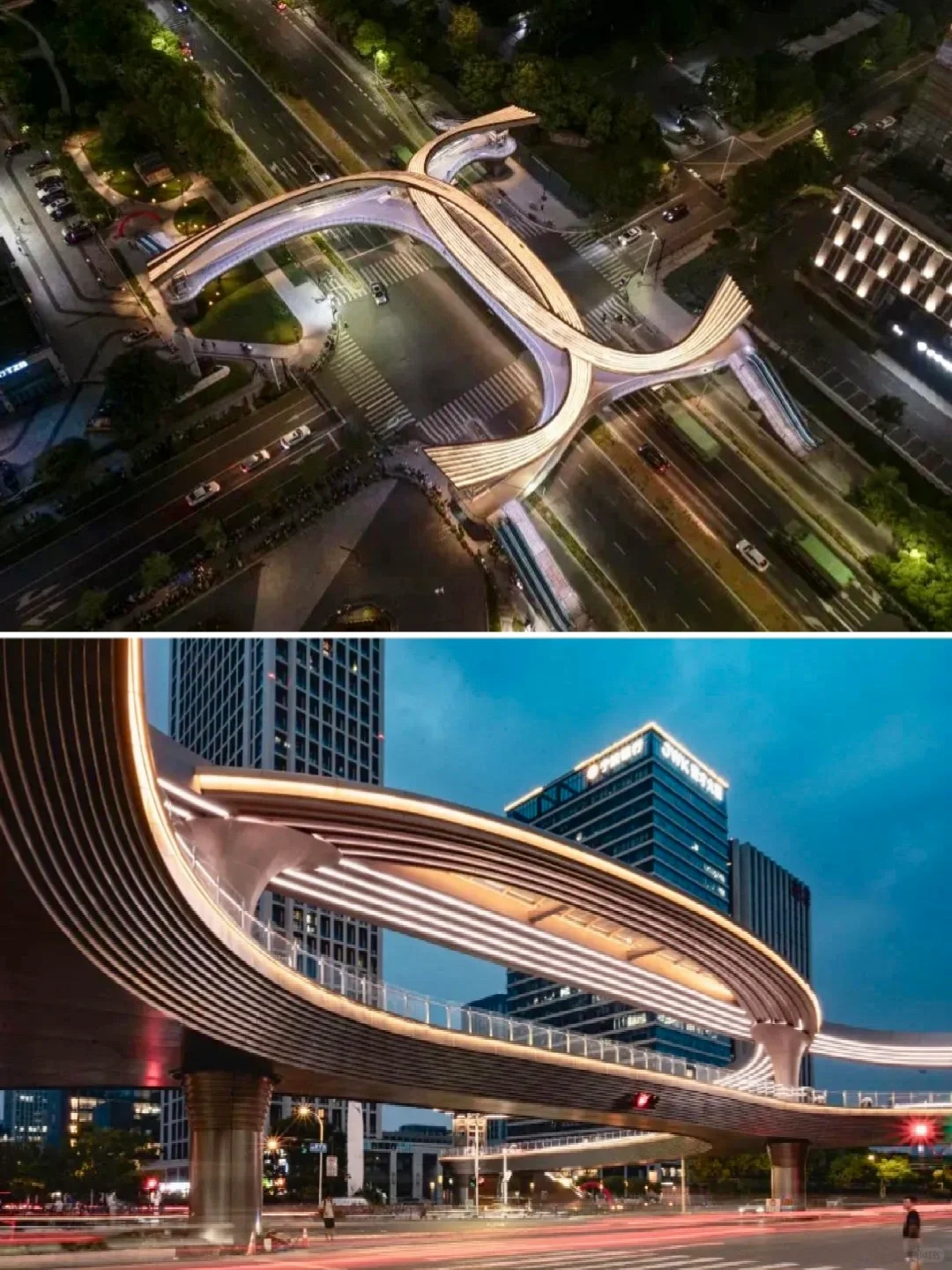 滨康路&聚才路天桥｜空中丝绸交织｜滨江地标