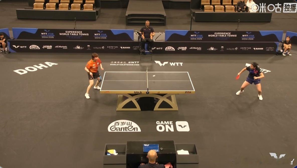 2026wtt多哈球星赛女子单打32-16朱梓予0-3朱雨玲（8-11 5-11