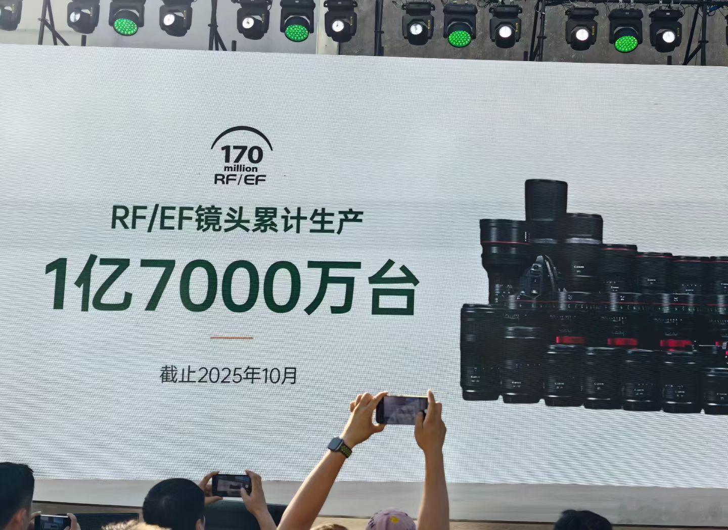 已经在2026佳能镜头分享会现场了据日方主管透露，截止2025年10月，佳能RF