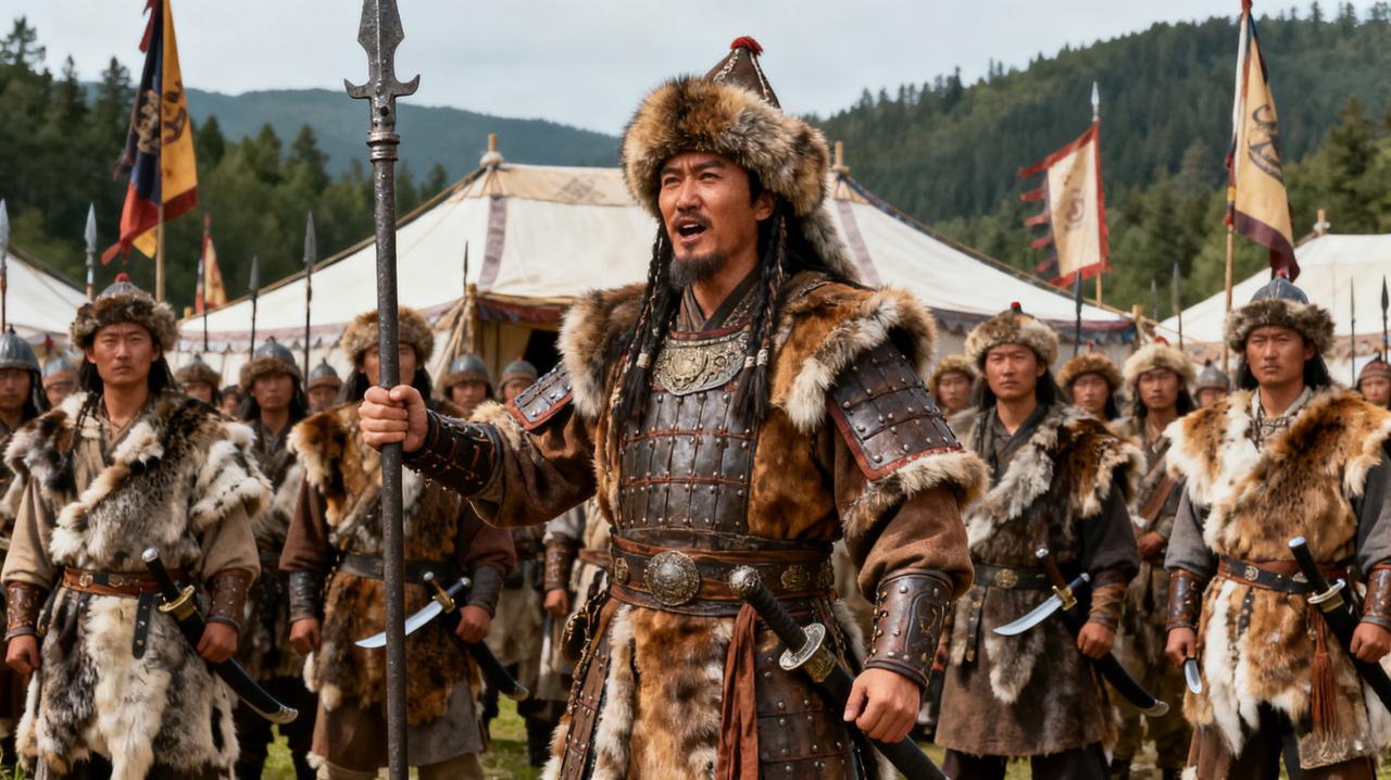 辽天庆二年（1112）的一个春天，在今天的松花江畔,天祚帝正率领文武群臣举行盛大