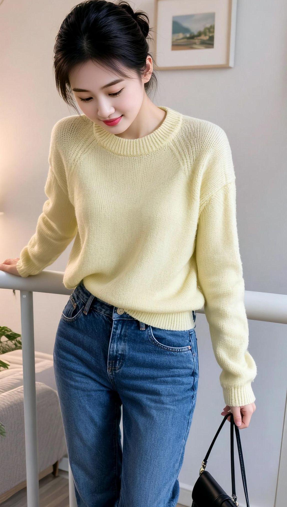 AI浅黄系生活照 抖音ai创作 美女 高颜值