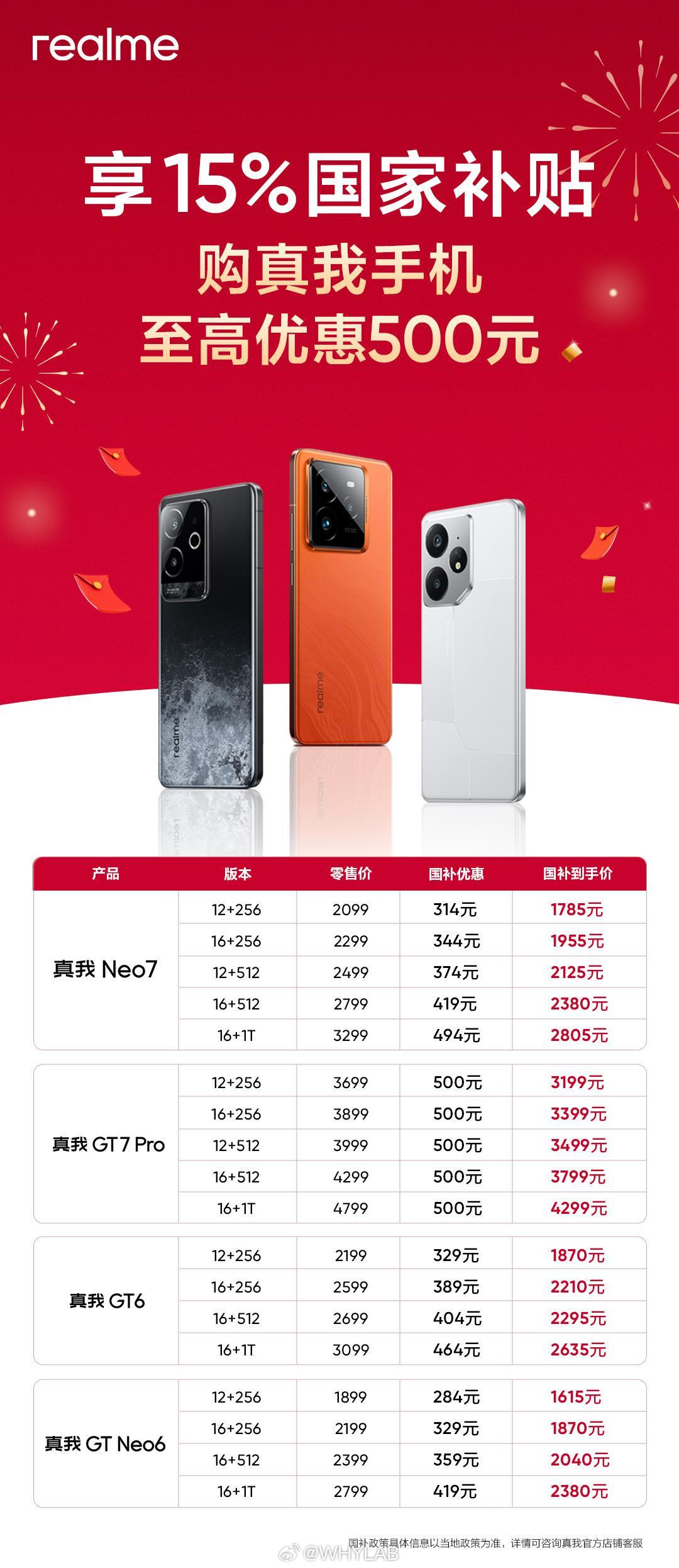 离谱，国补后的天玑 9300+ 最低只需要 1785 元了，真我 Neo7 成功