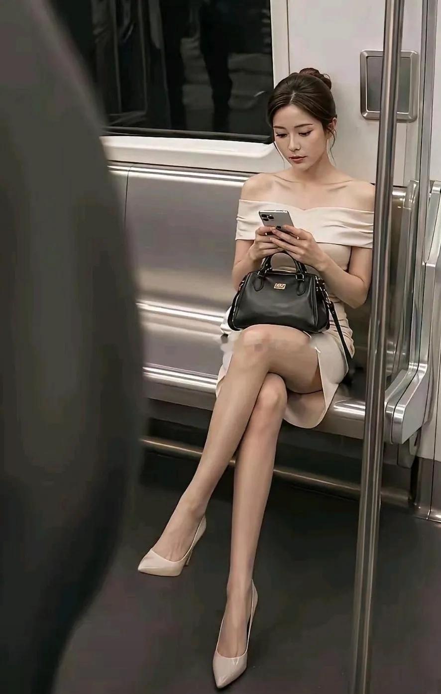 地铁上遇见一位漂亮的美女，真的喜欢她。
美女
