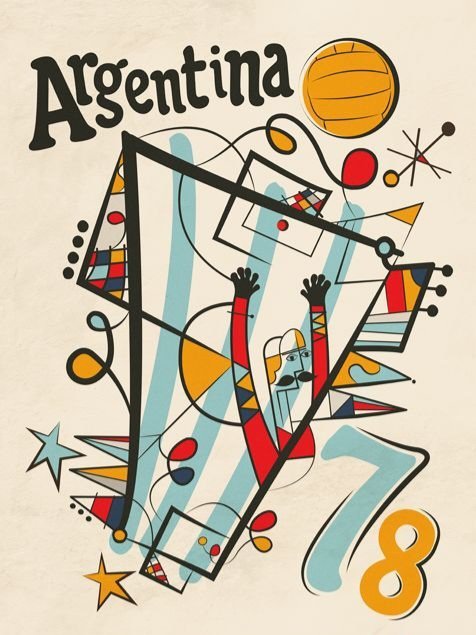 1978年阿根廷世界杯的一张海报阿根廷世界杯海报