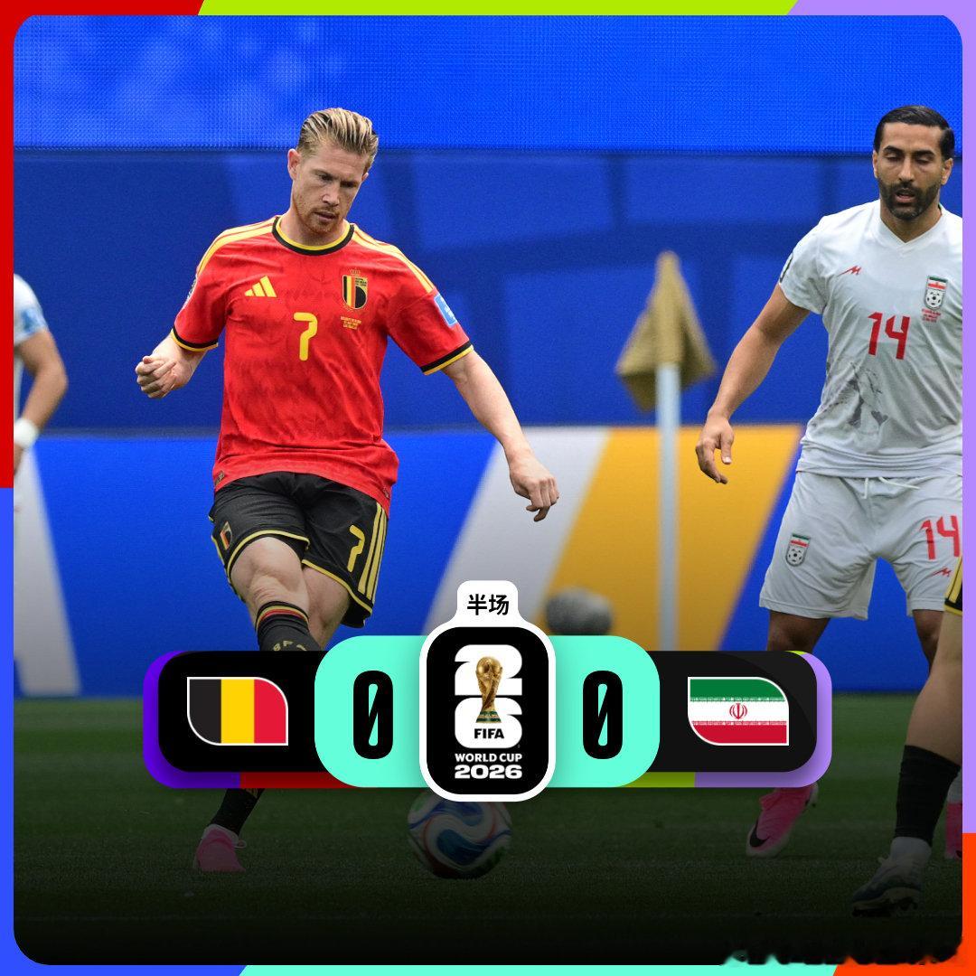 📰半场比赛结束比利时 0-0 伊朗世界杯比利时vs伊朗  cr：FIFA世界杯