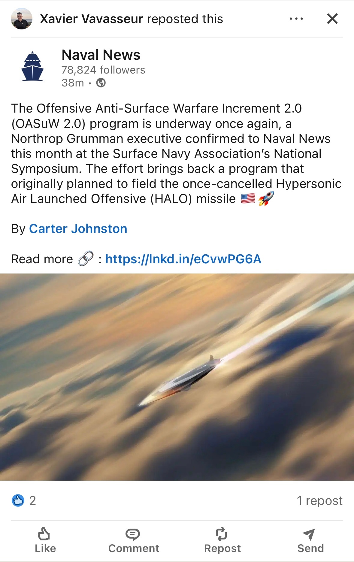 中外舰闻 烽火问鼎计划 每天认识一件兵器 Naval News报道，Northr