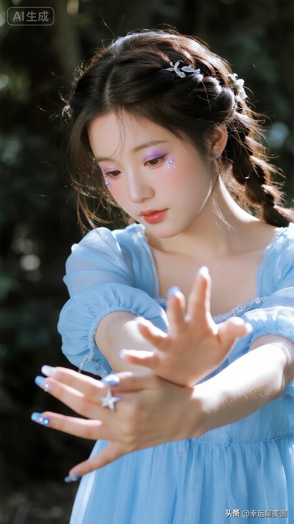 梦幻少女，花环与星饰的完美结合，甜美可爱！🌸✨