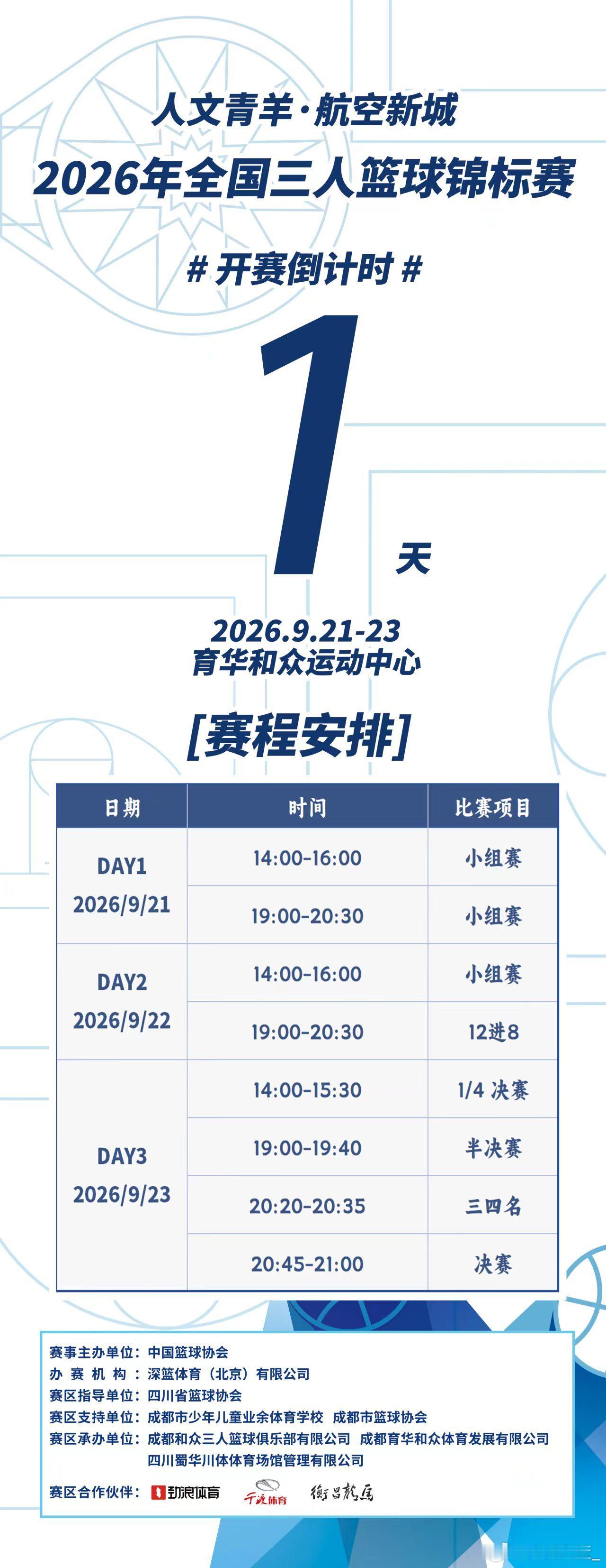 【全国三人篮球锦标赛来袭 9月21日四川成都开战】2026 年全国女子篮球锦标赛