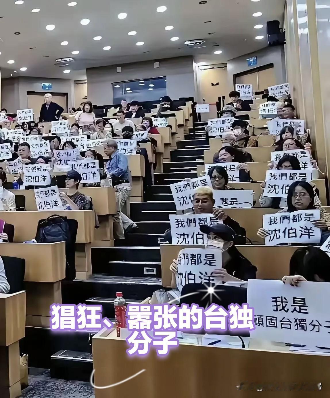 台独分子叫嚣“我们都是沈伯洋”，从这个图片可以看出台独分子多么猖狂。

大陆对沈