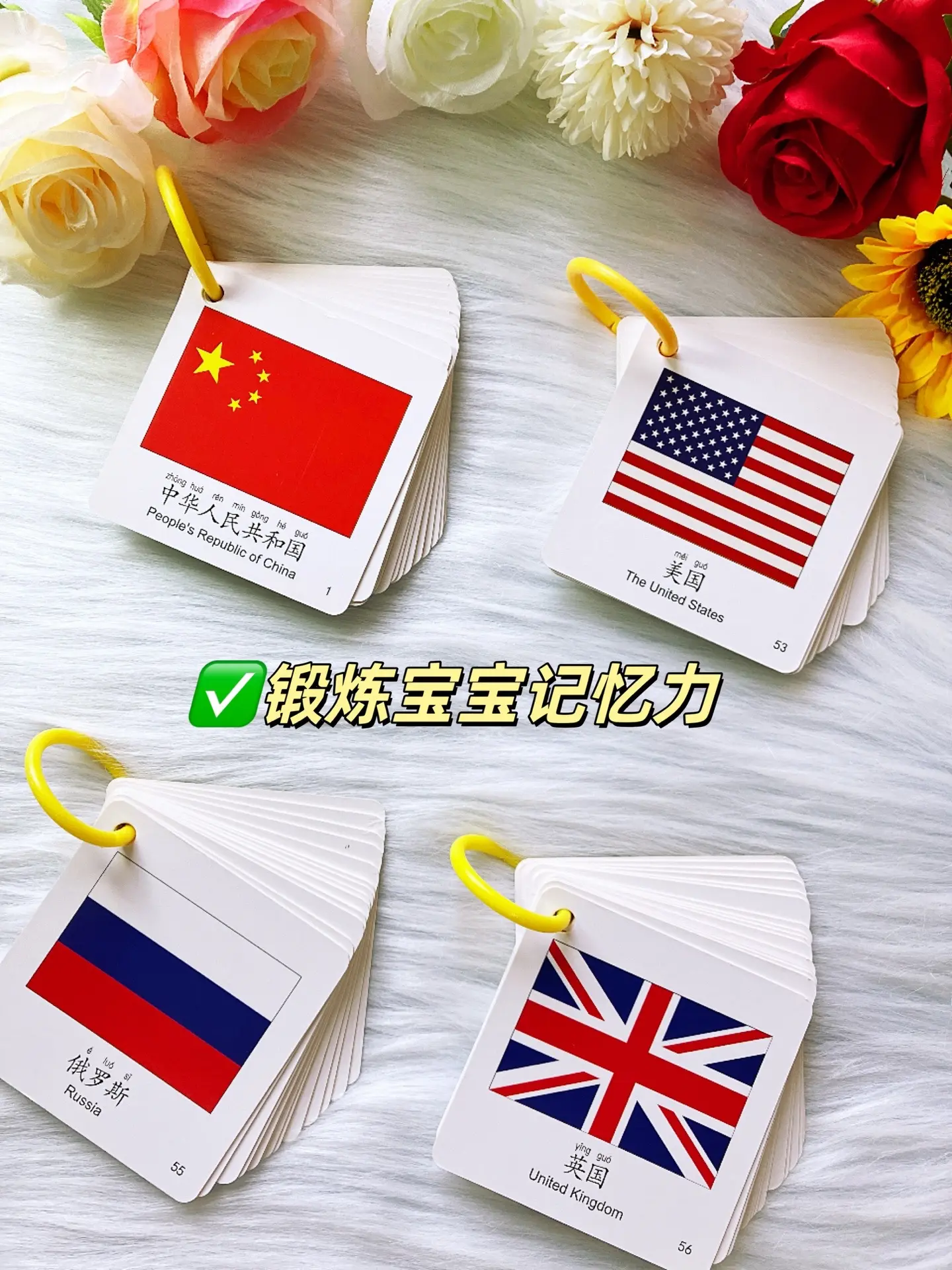 宝宝两岁以后，可以带他（她）认识国旗啦，五颜六色的国旗刺激宝宝大脑发育...