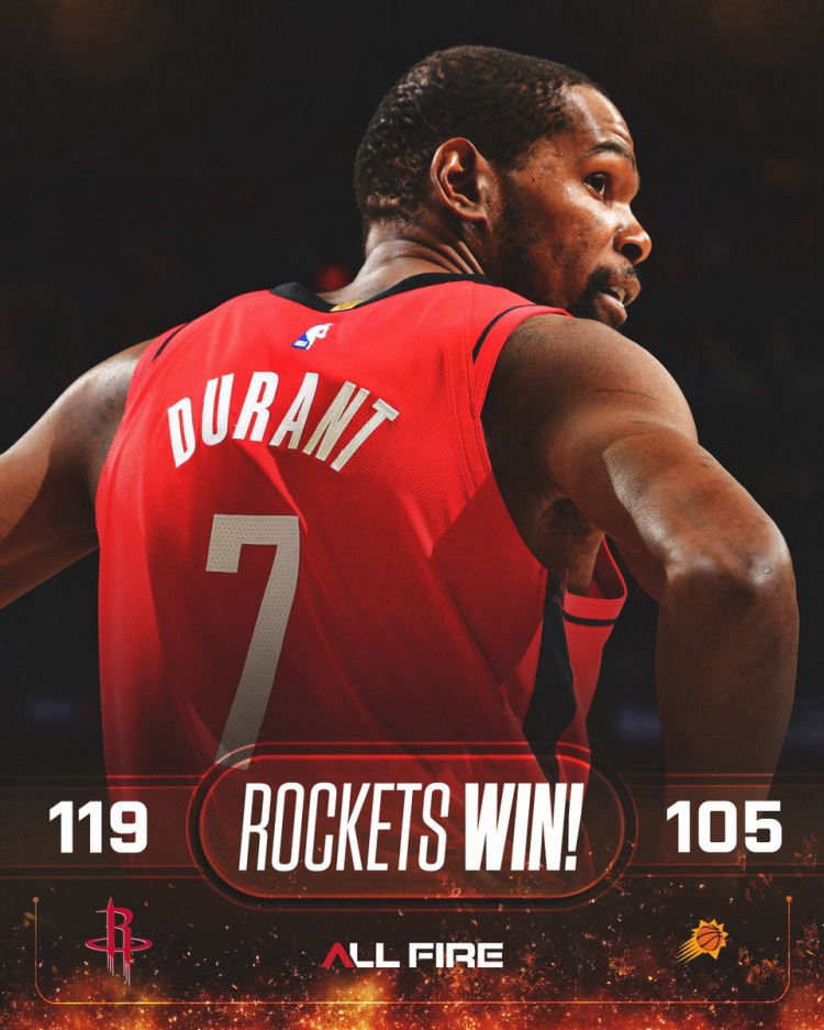 从落后21分到119-105逆转太阳！火箭一波7连胜，赛季第50胜到手！阿门·汤