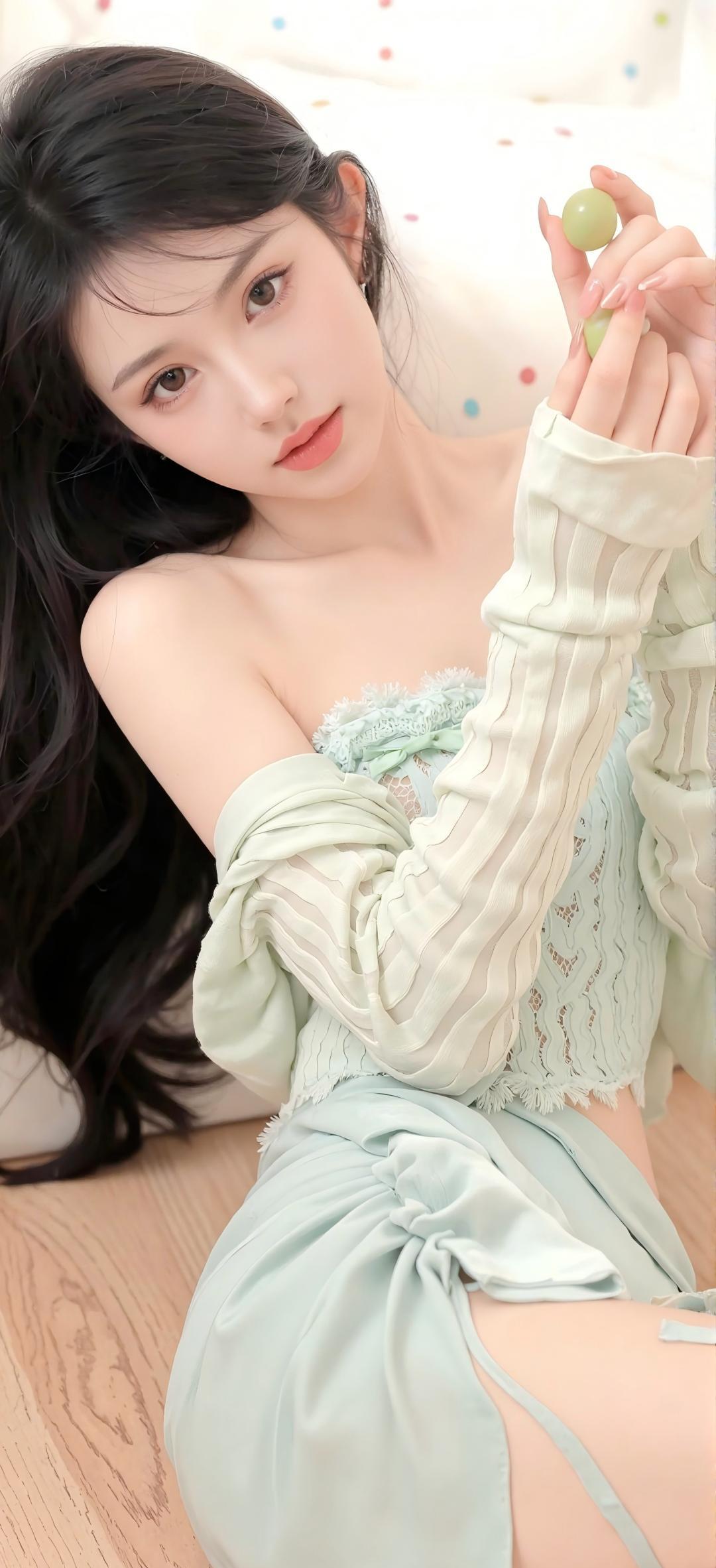 青提绿不是颜色，是少女的呼吸。
薄荷太冷，它刚好带点甜，像放学路上偷咬的一口冰镇