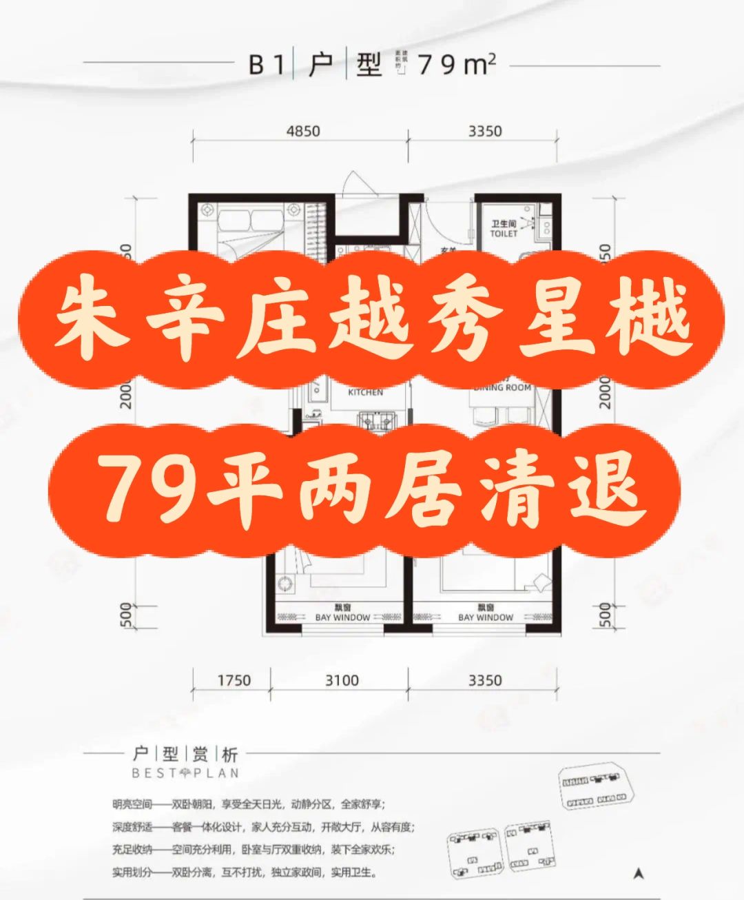 朱辛庄越秀星樾79平两居清退
