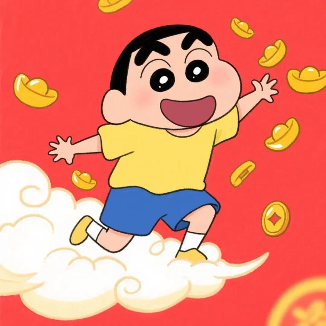 敲可耐小新头像｜好事正酿，财运如愿