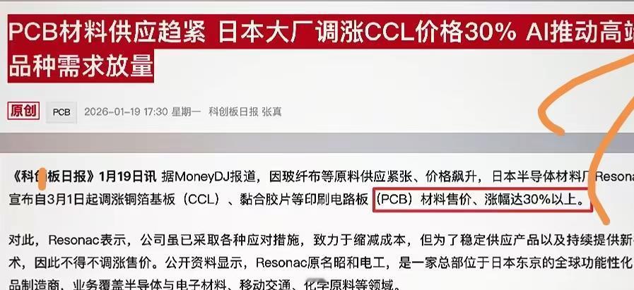 全球铜价上涨的后遗症开始显现啦！芯片基板开始上涨30%啦！2026年3月1日开始
