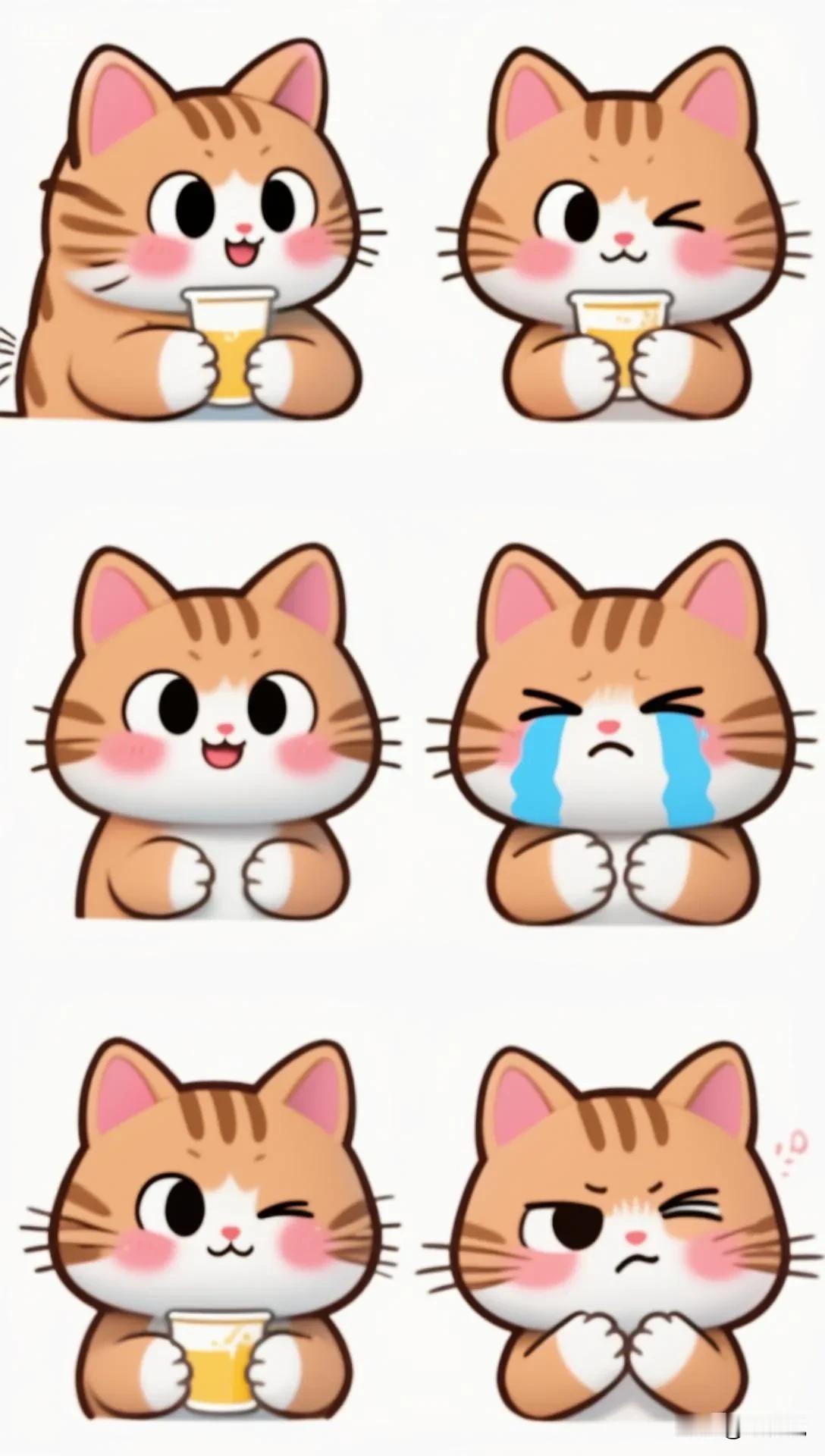 原创猫猫表情真的太可爱啦！在现代生活里，大家压力都大，很多人就把情感寄托在宠物身