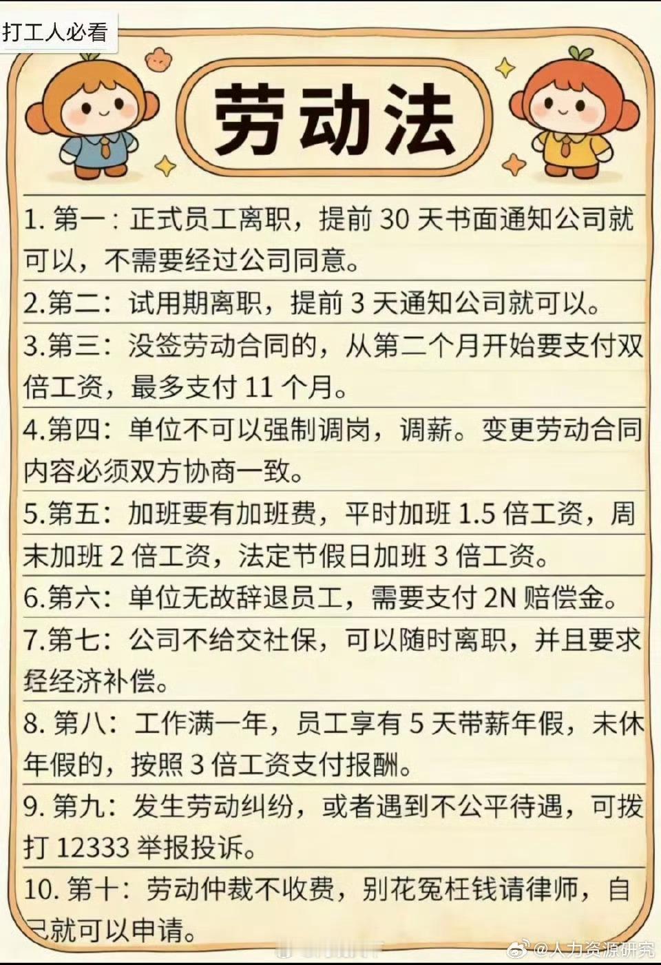 劳动法必备常识 