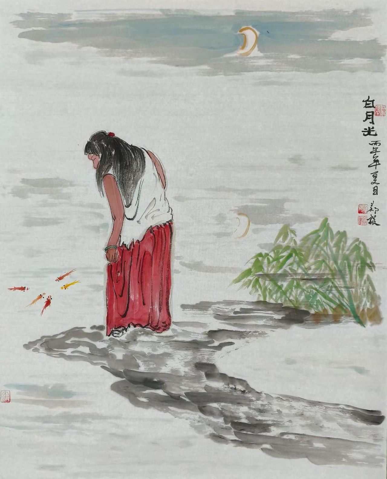 写张，人物，赏金鱼