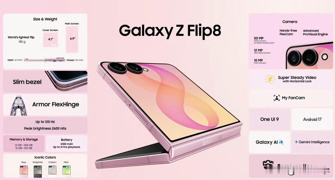 三星Galaxy Z Flip8/Fold8/Fold8 Ultra已经发布了，