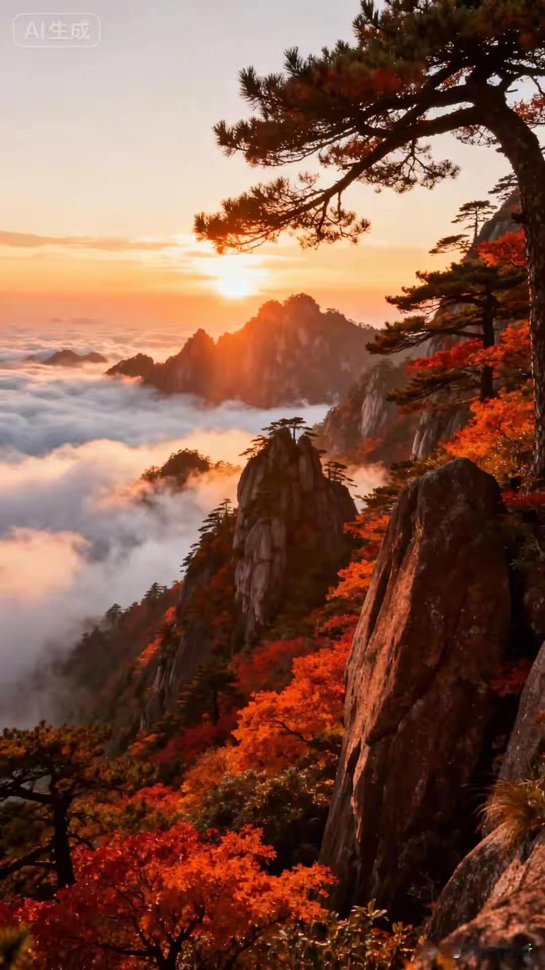 云缠翠岭仙踪隐
雾绕峰峦影朦胧