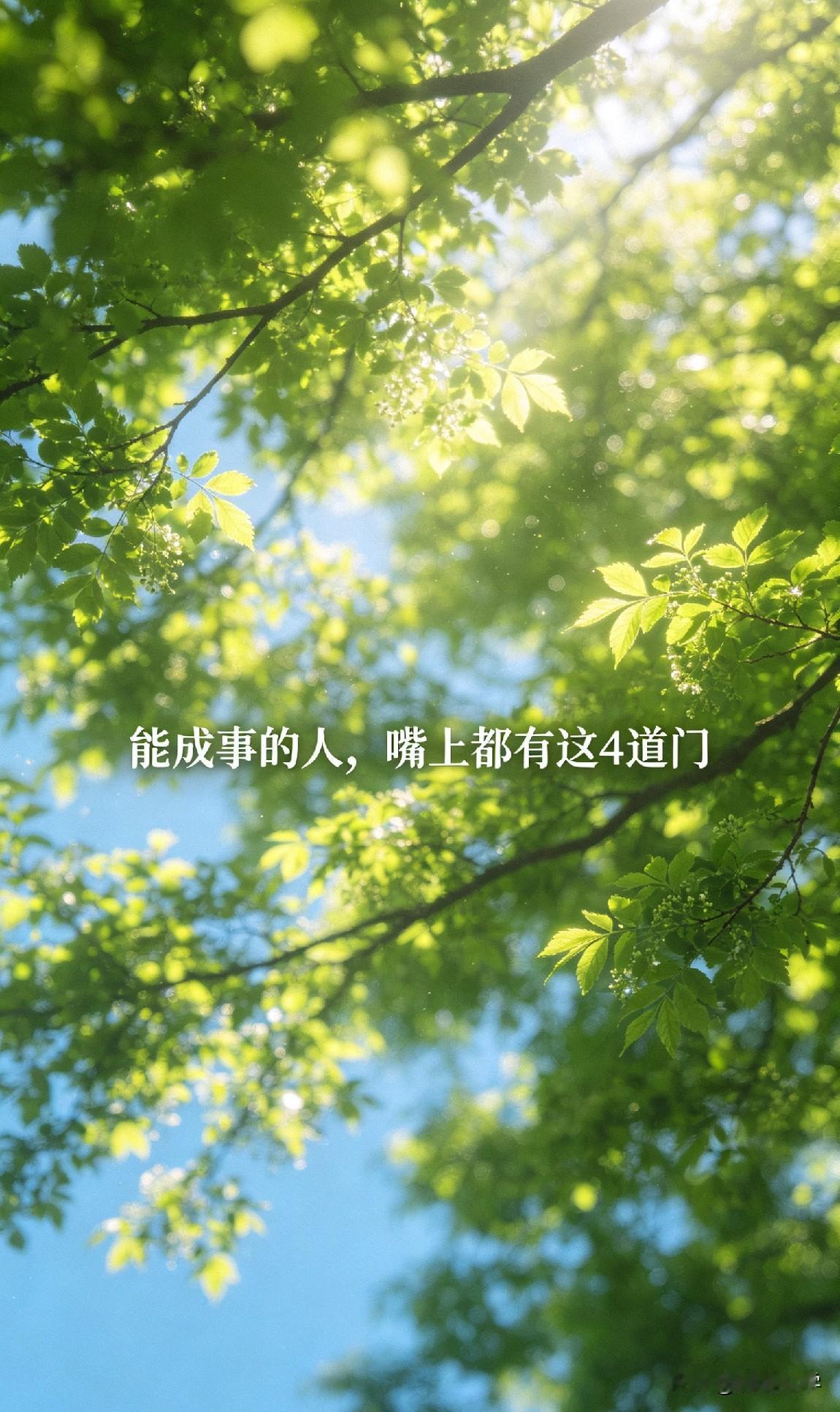 能成事的人，嘴上都有这4道门

《鬼谷子》有言：“口者，心之门户也。”
你发现没