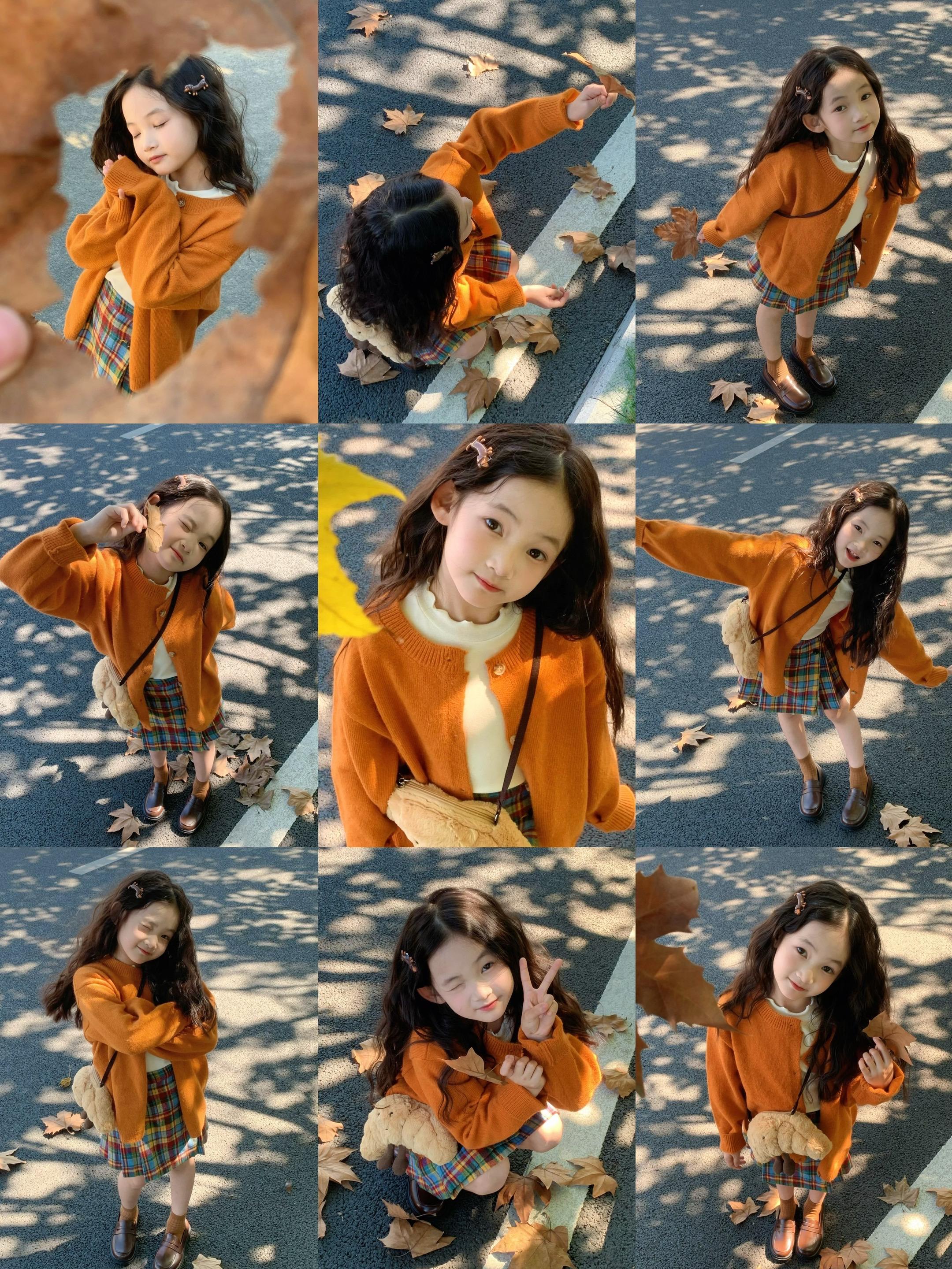 秋天落叶就给女儿这样拍🍂