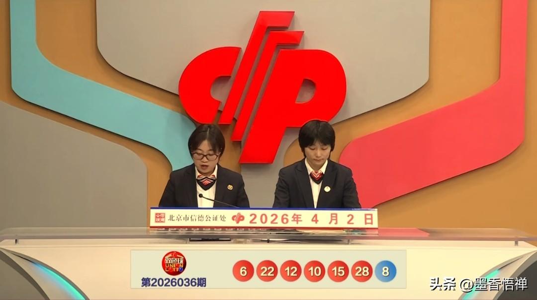 双色球第2026036期（4月2日）开奖啦！
开奖号码为红球：06、10、12、