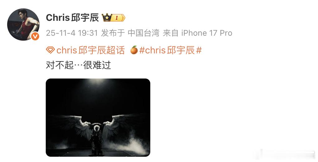 邱宇辰道歉王子弟弟邱宇辰道歉 王子弟弟邱宇辰厦门音乐会取消了，他发文表示：“对不