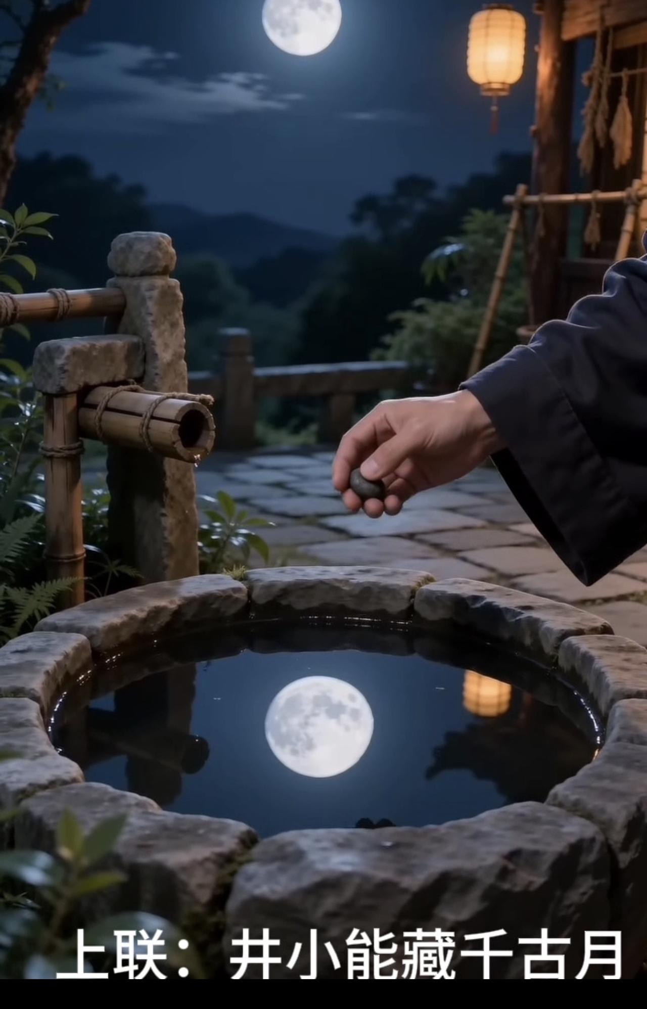 上联：井小能藏千古月，谁能对出惊艳下联？儿童的记忆总是相伴一生的！你还记得家乡的