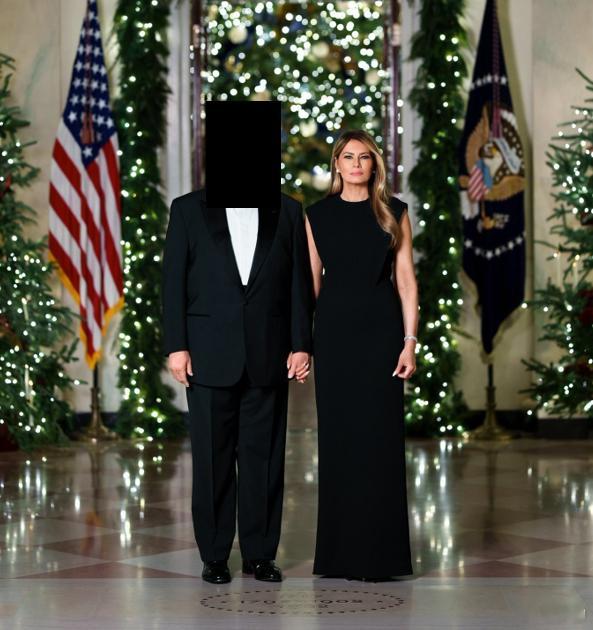 美国总统████ 和第一夫人梅拉尼娅·████祝大家██快乐！ 