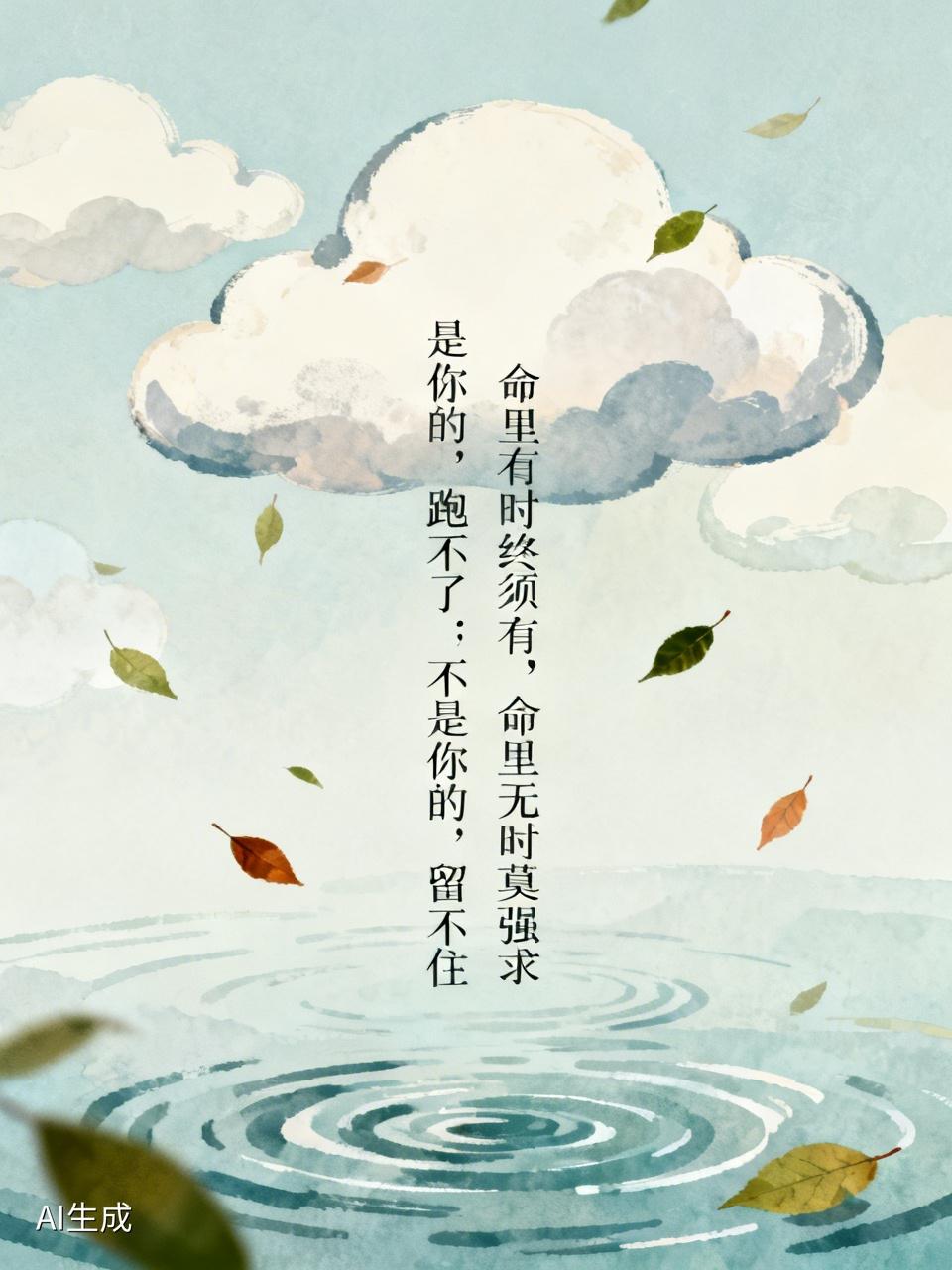 俗话说得好：“是你的，跑不了；不是你的，留不住。命里有时终须有，命里无时莫强求。