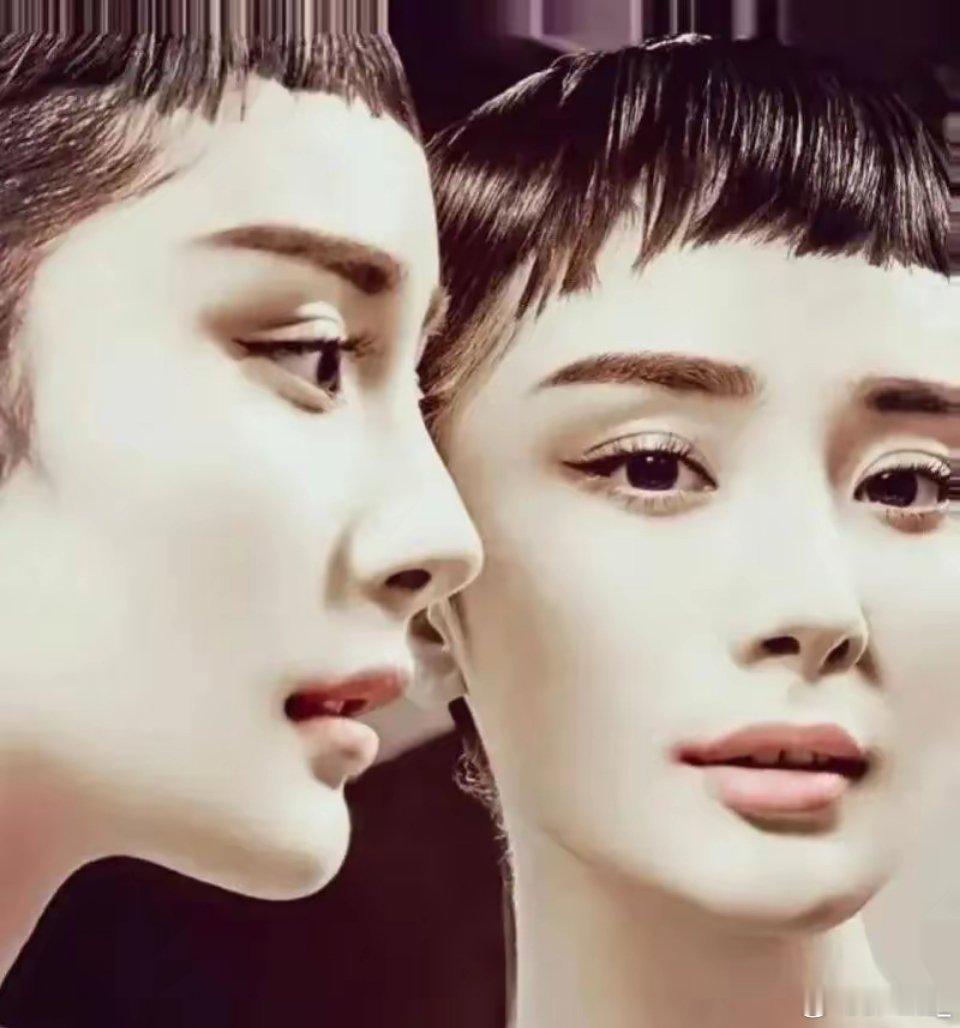 杨幂曾多次模仿奥黛丽·赫本的造型，尤其是在妆容和发型上尽量向赫本靠拢。杨幂有着灵