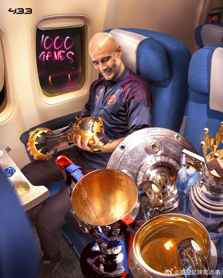 【一千场✅】曼城3比0利物浦 是瓜迪奥拉执教生涯第𝟭𝟬𝟬𝟬场比赛！📊 