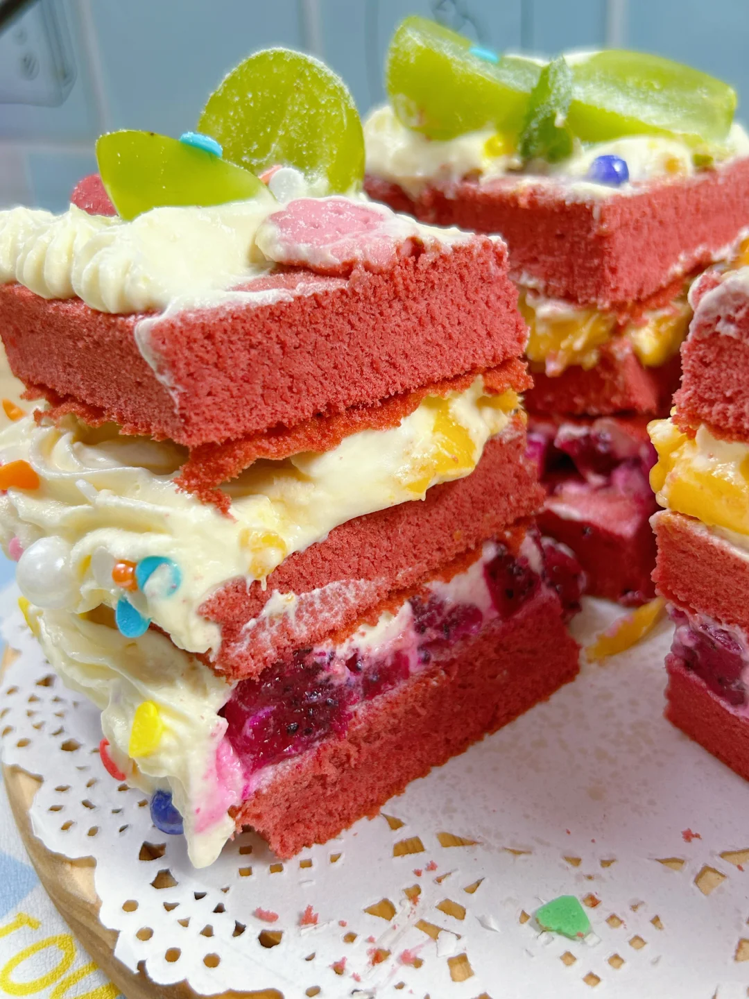 不用分蛋和抹面的红丝绒奶油蛋糕，适合新手