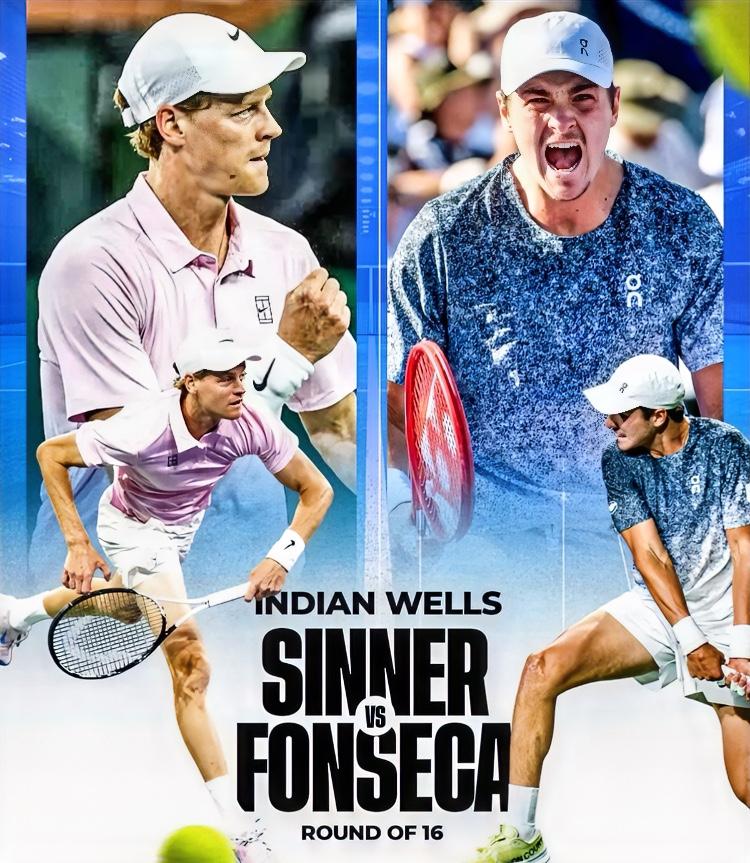 3月11日9:00🔥
印第安维尔斯大师赛，男单1/8决赛，辛纳将迎来19岁小将