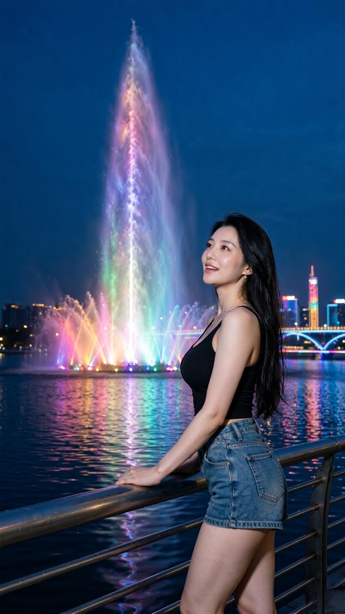 湖边公园随手拍无锡蠡湖景区夜景