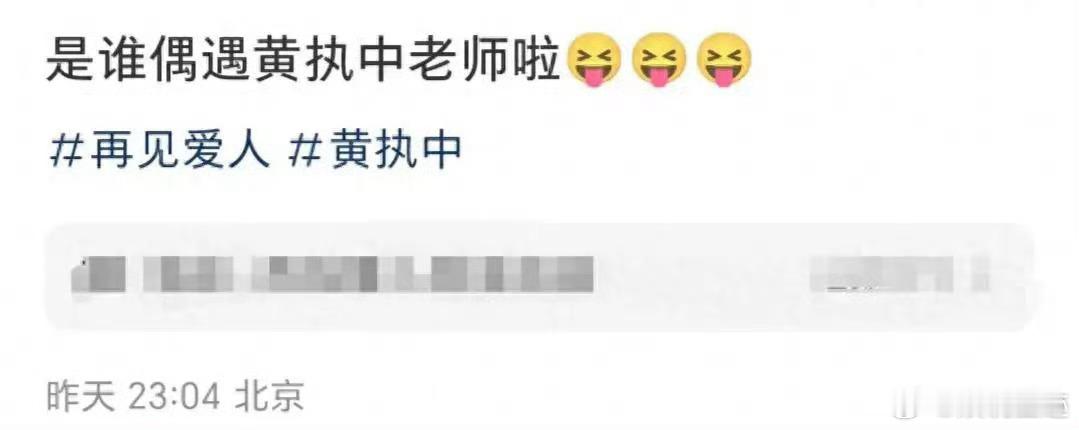 再见爱人中的是红执中，网友遇到的才是黄执中 