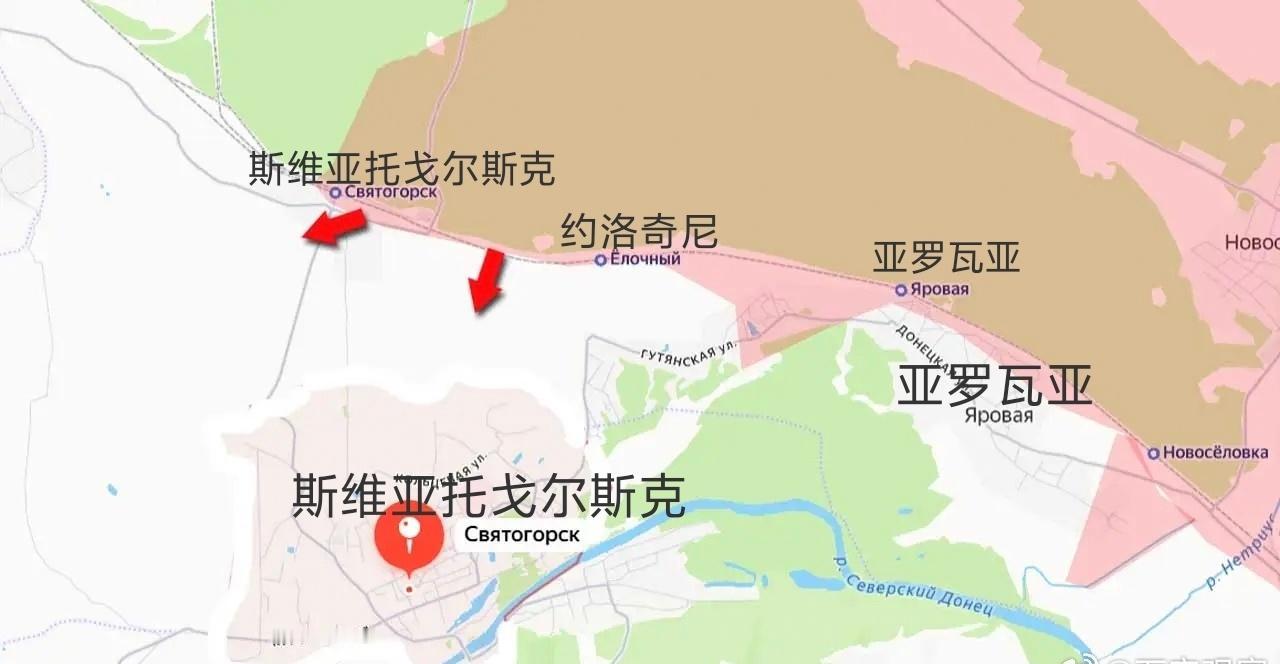 俄军在顿涅茨克红利曼北部继续推进，已突破斯维亚托戈尔斯克以北的防线，将乌军从约洛